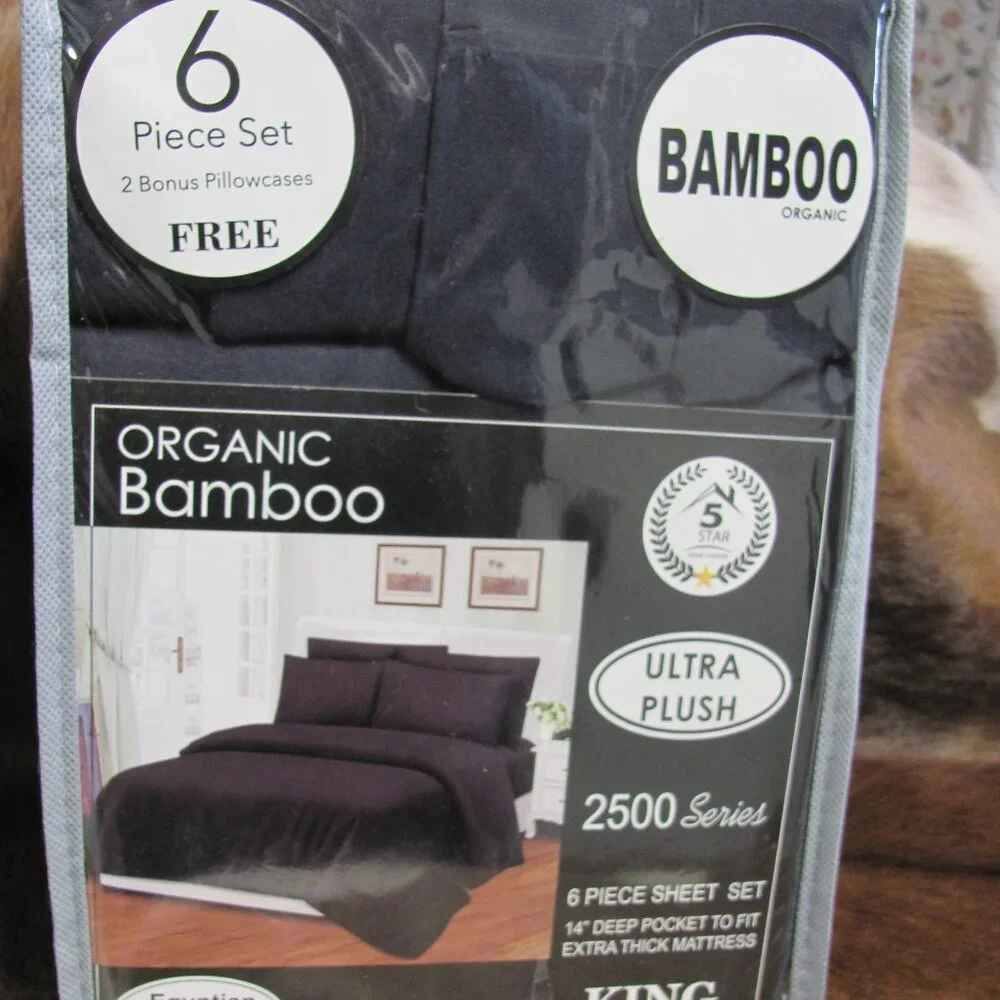 ORGANIC BAMBOO  ULTRA PLUSH  2500 SERIES/BAMBOO  6 PIECE SHEET SET NIP